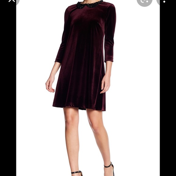 Betsey Jonhson jeweld collar velvet dress - Picture 2 of 6